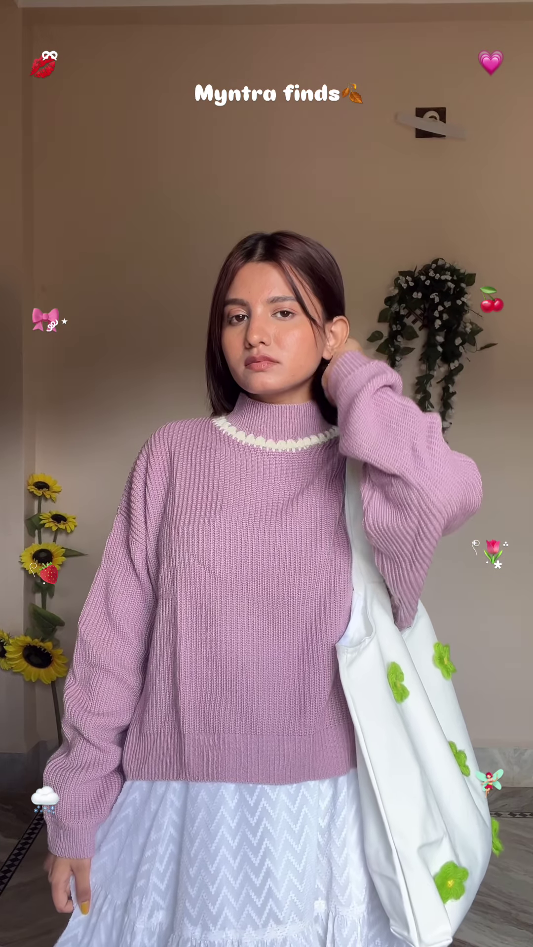 Cute Winter Wear Flower Decor Knit Cardigan – Purple, Green, Blue, and Light Green