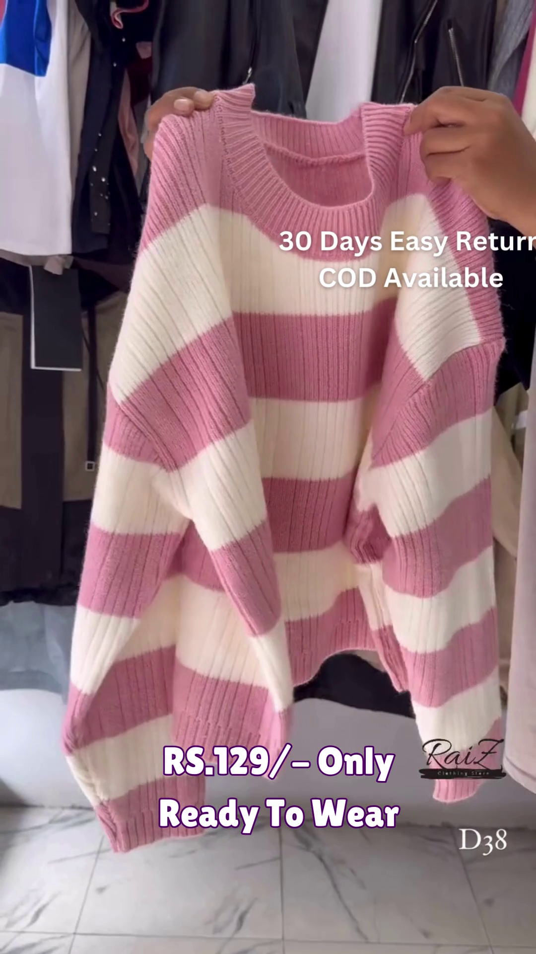 Women’s Striped Round Neck Sweater – Stylish and Cozy