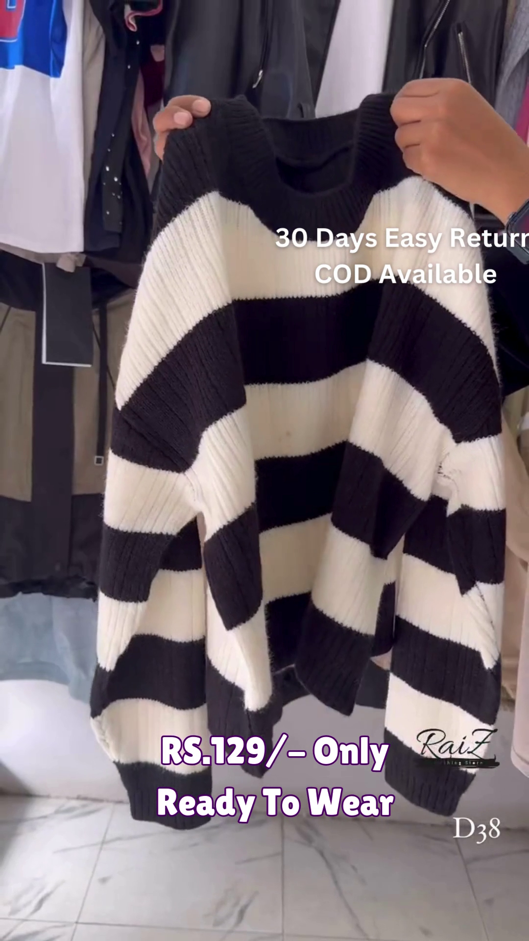 Women’s Striped Round Neck Sweater – Stylish and Cozy