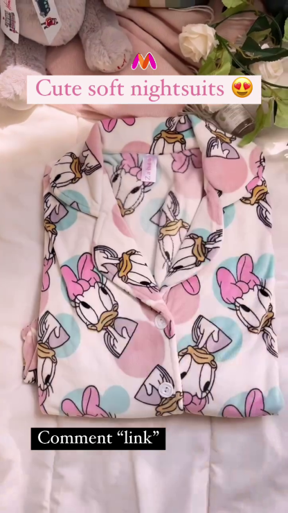 Women’s Shirt & Pyjama Set with Character Prints