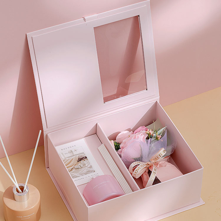 [SG] I Love You Gift Box w/Romantic Scented Candle Flower Bouquet Mother's Day Fragrance Essential Oil Girlfriend Wife-HOMA