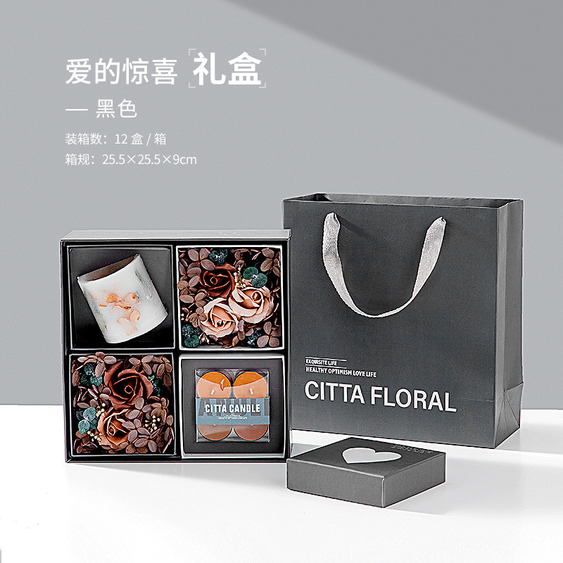 [SG] Romantic Gift Box Scented Candle Preserved Flowers Wax Tablets Candles Anniversary Birthday Mother's Day Girlfriend-HOMA