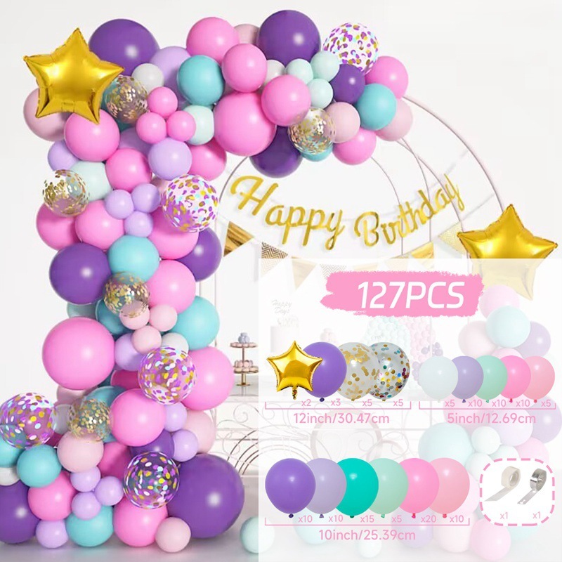 [SG]Romantic Macaron Balloon Set for LOVE Wedding Birthday Theme Party Balloon Chain Arch ROM-HOMA