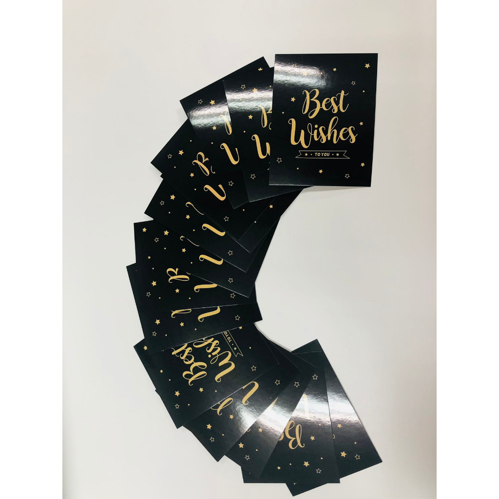 [SG] Bronzing Printing Black Color Gift Greeting Card Bday Card Gift Card Message Card Blank Card-HOMA