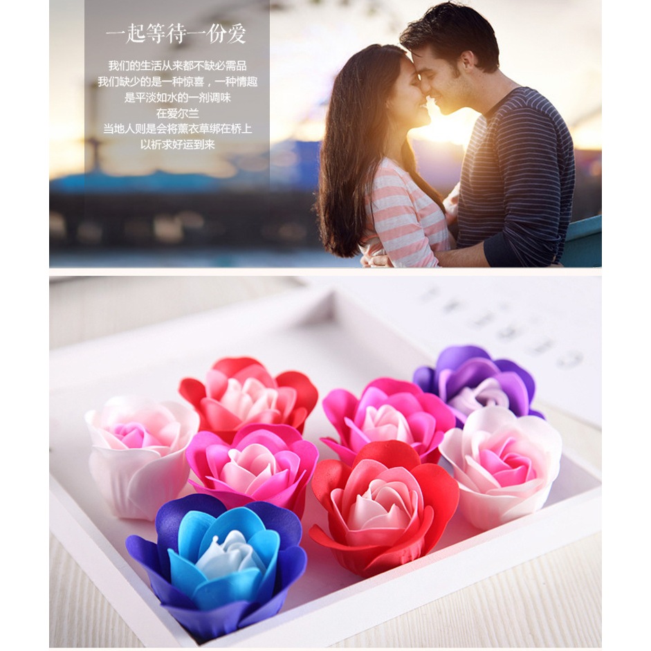 [SG]Rose Soap Flower in Heart Shape Iron Box Gift Artificial Flower Set Bday Wedding Proposal ROM-HOMA