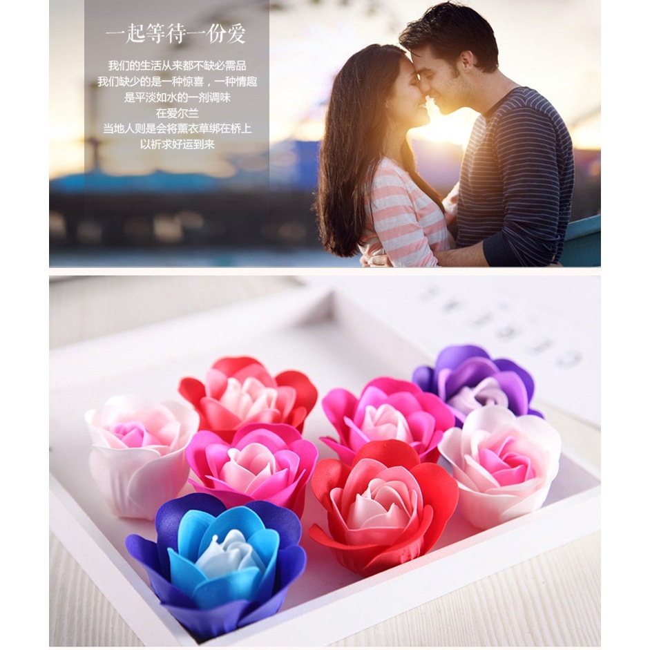 [SG]Rose Soap Flower in Heart Shape Iron Box Gift Artificial Flower Set Bday Wedding Proposal ROM-HOMA