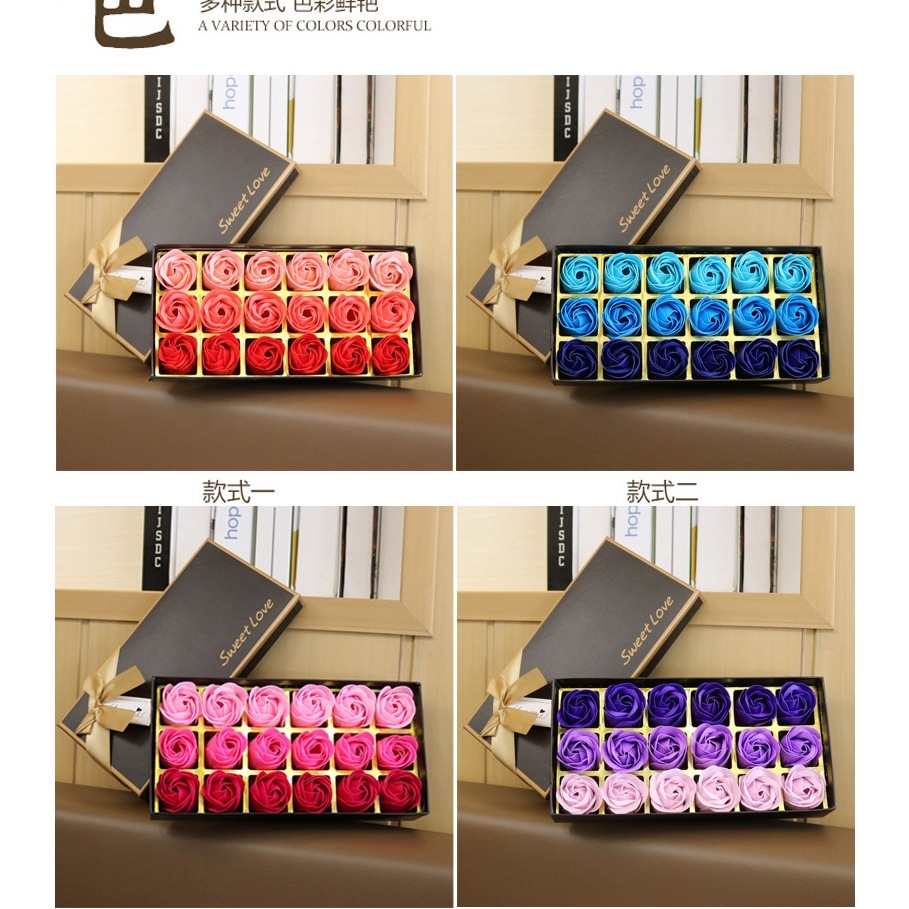 [SG]Rose Soap Flower Top Gift Box Artificial Flower for Lady Girlfriend Bday Wedding ROM Anniversary-HOMA