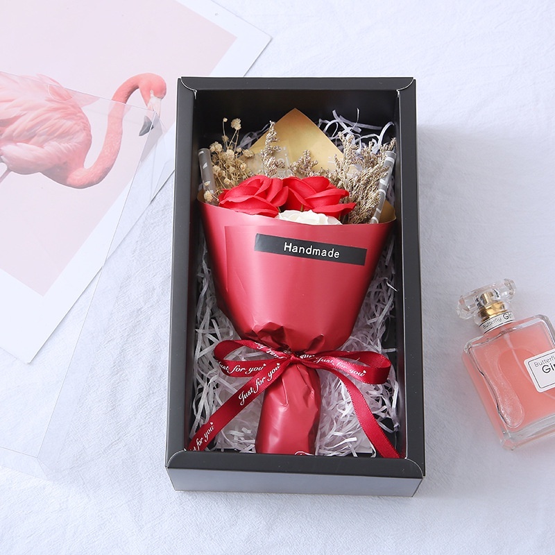 [SG]LOVE Gift Box Elegant Flower Bouquet Soap Artificial Birthday Girlfriend Teachers Wedding-HOMA