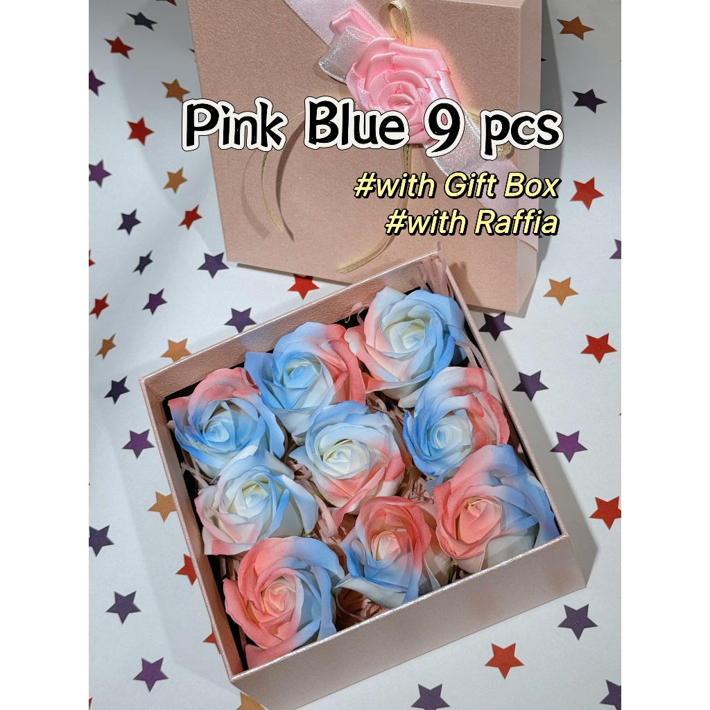 [SG] 3-Layer Thickened Elegant Rose Top Soap Flower Set w Gift Box and Raffia Mother's Day Birthday-HOMA