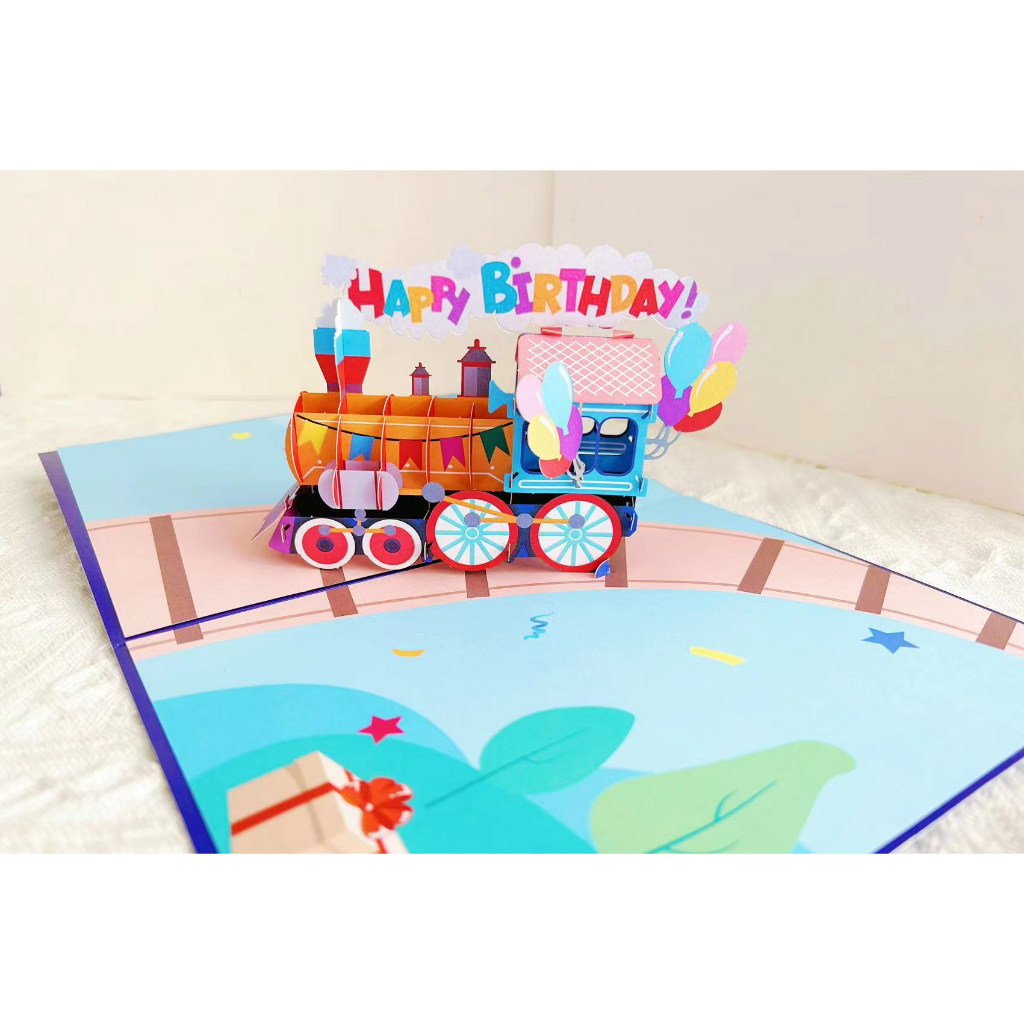 [SG]Happy Birthday 3D Cards Handmade Hollow Paper Cut Bday Annersary Girls Kid Party Creative Gift-HOMA
