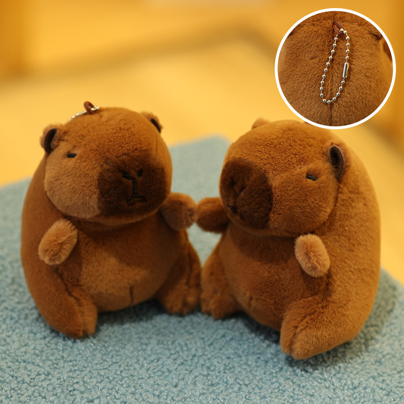 [SG]Cute Capybara Plush Keychain Capybara Pendant Squishy Toy Capybara Doll Cute Keychain 网红卡皮巴拉