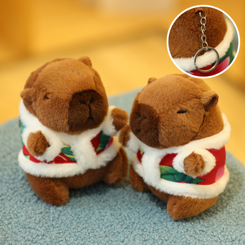 [SG]Cute Capybara Plush Keychain Capybara Pendant Squishy Toy Capybara Doll Cute Keychain 网红卡皮巴拉