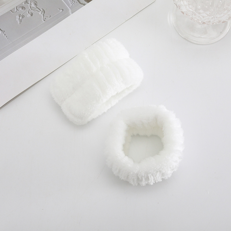 [SG] 1PCS Plush Pure Face Wash Wrist Band Sports Bracelet Band Sweat Absorbing Headband Wristband Waterproof Portable-HOMA