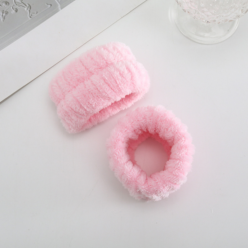 [SG] 1PCS Plush Pure Face Wash Wrist Band Sports Bracelet Band Sweat Absorbing Headband Wristband Waterproof Portable-HOMA