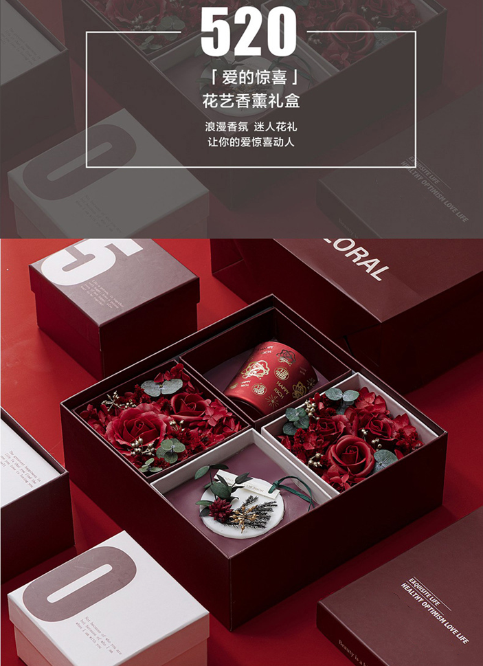 [SG] Romantic Gift Box Scented Candle Preserved Flowers Wax Tablets Candles Anniversary Birthday Mother's Day Girlfriend-HOMA