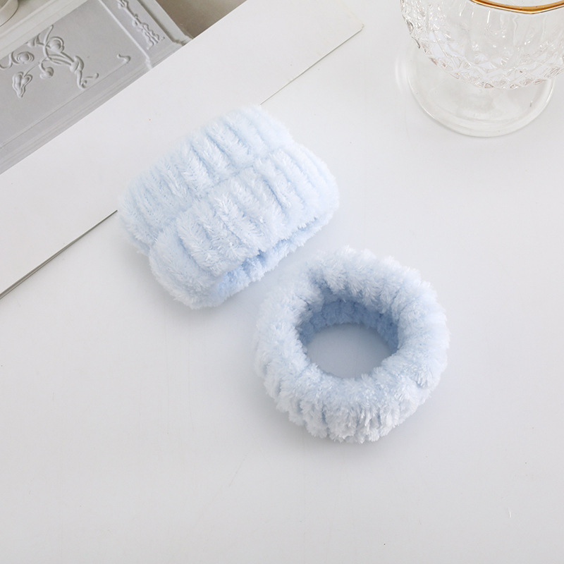 [SG] 1PCS Plush Pure Face Wash Wrist Band Sports Bracelet Band Sweat Absorbing Headband Wristband Waterproof Portable-HOMA