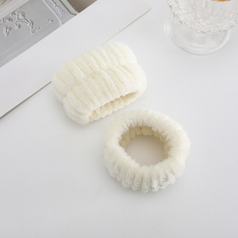 [SG] 1PCS Plush Pure Face Wash Wrist Band Sports Bracelet Band Sweat Absorbing Headband Wristband Waterproof Portable-HOMA