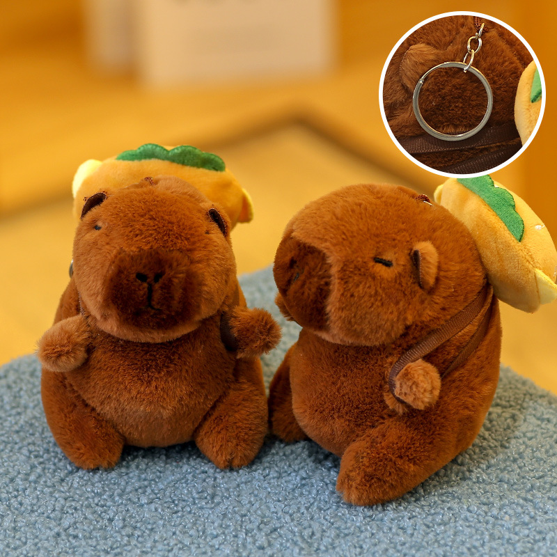 [SG]Cute Capybara Plush Keychain Capybara Pendant Squishy Toy Capybara Doll Cute Keychain 网红卡皮巴拉