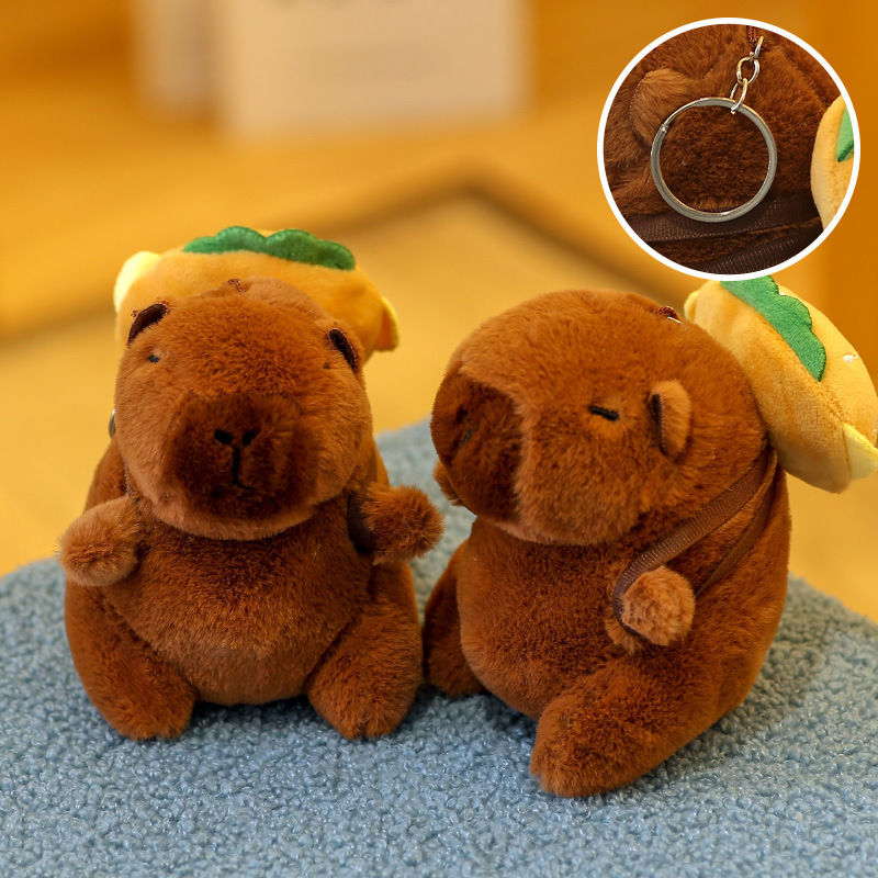 [SG]Cute Capybara Plush Keychain Capybara Pendant Squishy Toy Capybara Doll Cute Keychain 网红卡皮巴拉