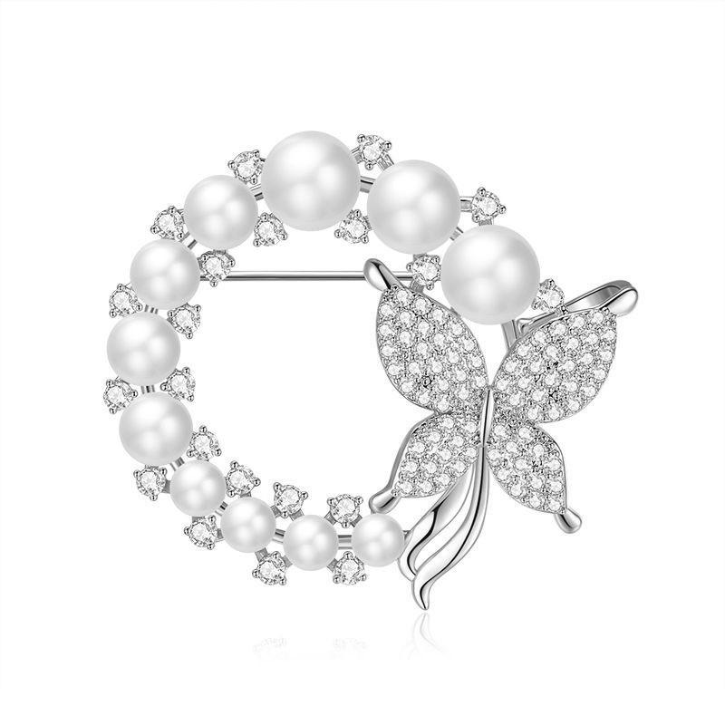[SG] Elegant Pearl Butterfly Brooch-HOMA