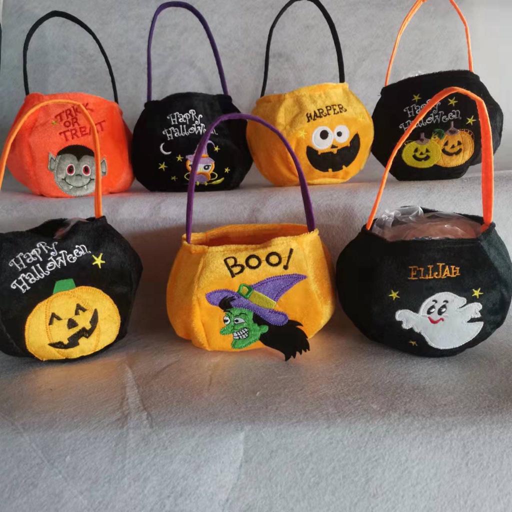 [SG]Halloween Pumpkin Candy Bag Portable Tote Bags Halloween Bag Halloween Goodie Bag Costume Props Party Decoration-HOMA