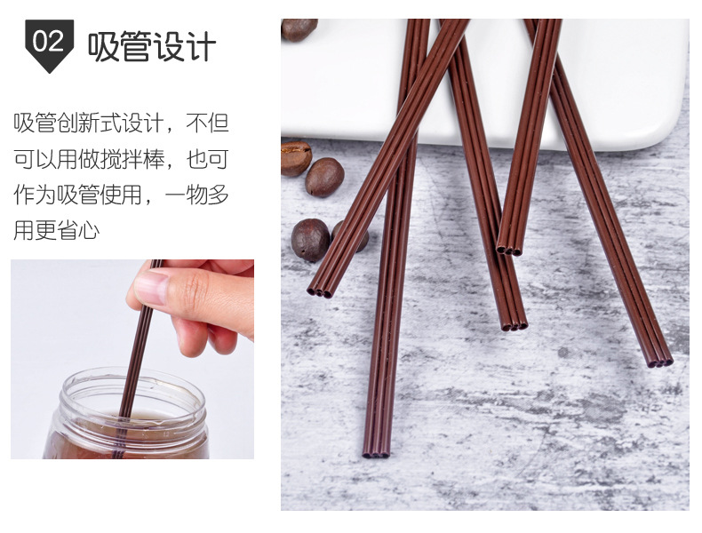 [SG] ☕🍵Disposable 3-Hole Coffee Straw Stirring Rod Blender Hot Drink Straw Coffee Tea Milk Milo