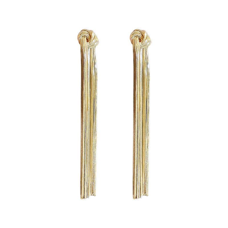 [SG]1 Pair Premium Quality Vintage Geometry Metal Earrings/Earbuds Tassel Domineering Elegant-HOMA