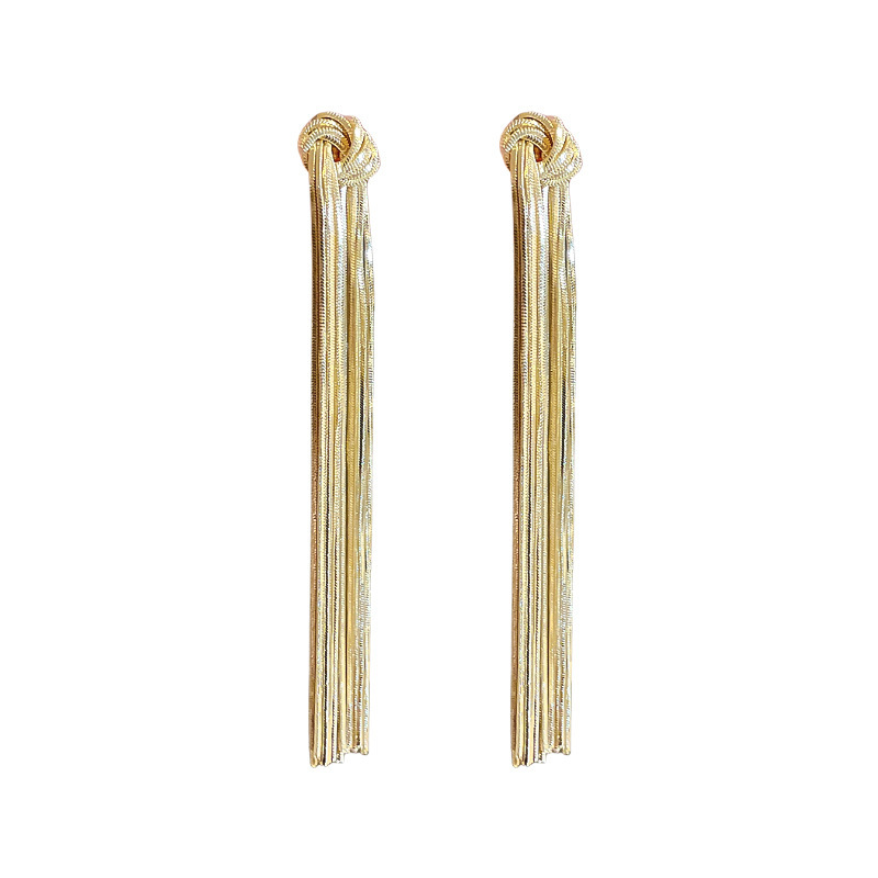 [SG]1 Pair Premium Quality Vintage Geometry Metal Earrings/Earbuds Tassel Domineering Elegant-HOMA