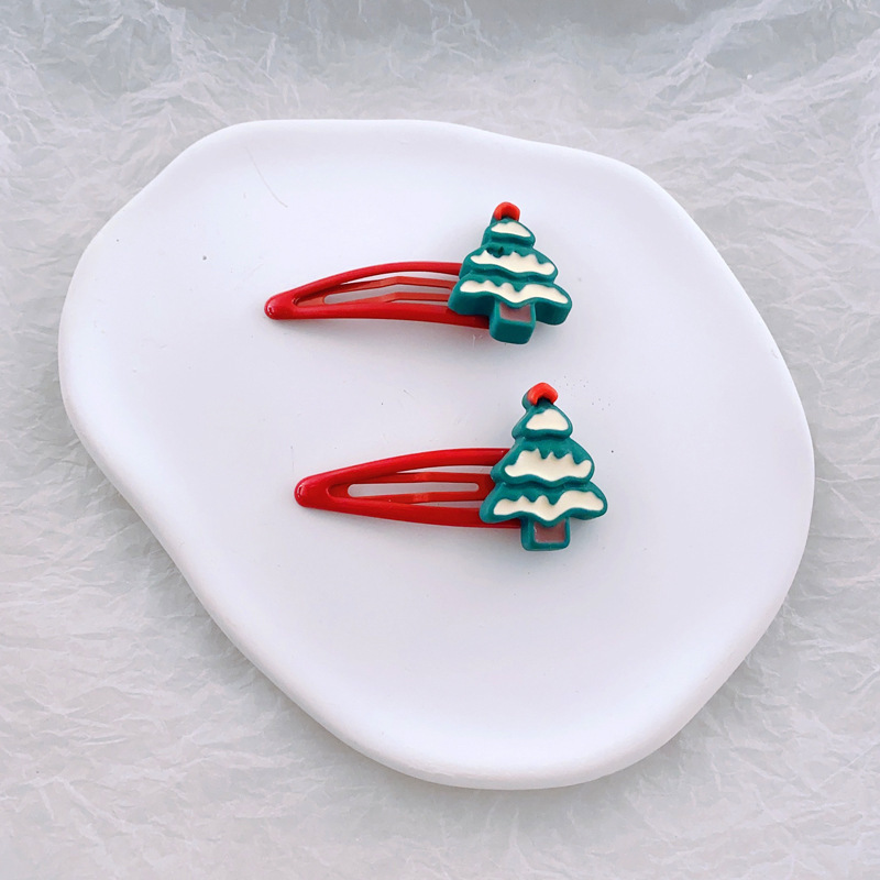 [SG]Christmas Hair clips BB Clips Girls HairBangs Clip Santa Xmas Tree Socks Snowman Deer Side Clips-HOMA