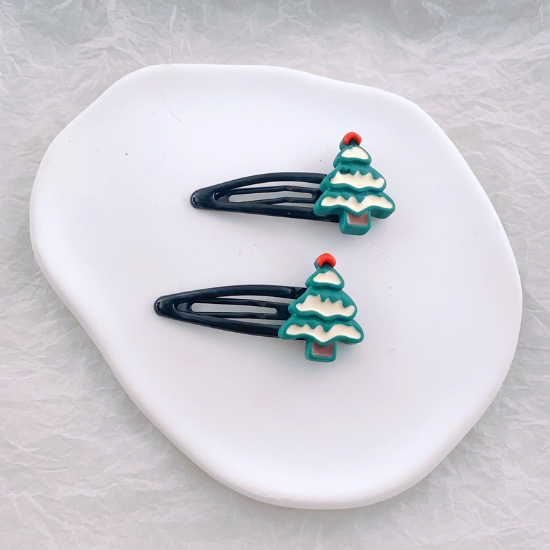 [SG]Christmas Hair clips BB Clips Girls HairBangs Clip Santa Xmas Tree Socks Snowman Deer Side Clips-HOMA
