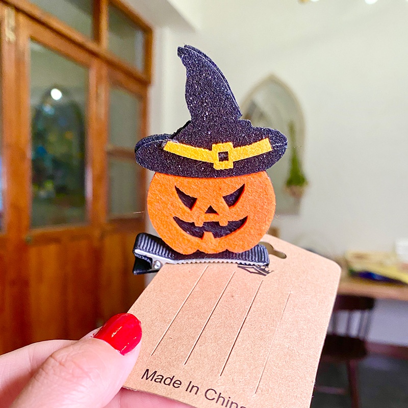 [SG]Halloween Cute girls kids hair clip / baby hair clip / hair clip / Hair Pins / Pumpkins / Bat / Hat / Wizard-HOMA