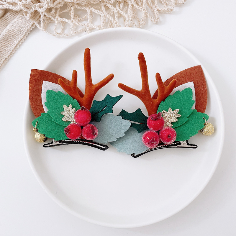 [SG]Christmas Hair Clips Cute Hair Pins Headband Deer Ear Cute Bow Tie for Party hair accessories Kids Girls-HOMA