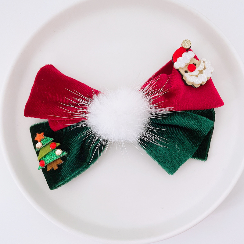 [SG]Christmas Hair Clips Cute Hair Pins Headband Deer Ear Cute Bow Tie for Party hair accessories Kids Girls-HOMA