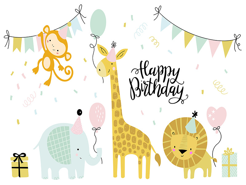 [SG]ins Cartoon Birthday Background Banner Children Adult BDay Party Birthday Party Kindergarten party-HOMA
