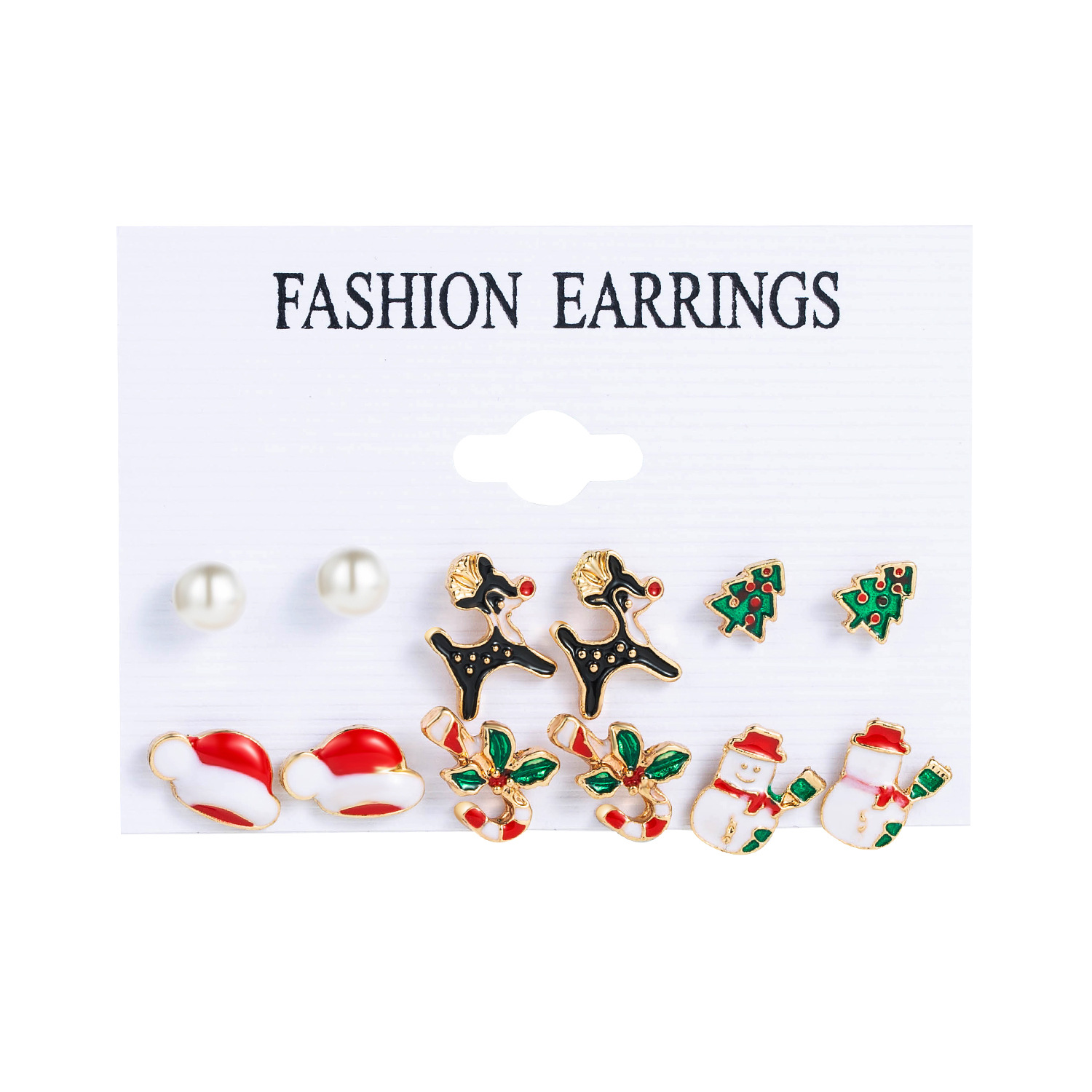 [SG]6 Pairs Premium Quality Cute Christmas Earring Set Santa Claus | Reindeer | Christmas Tree | Jingle Bell-HOMA