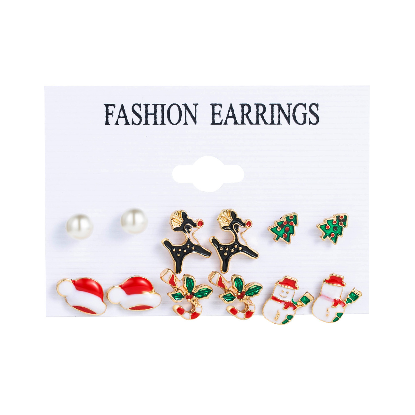 [SG]6 Pairs Premium Quality Cute Christmas Earring Set Santa Claus | Reindeer | Christmas Tree | Jingle Bell-HOMA
