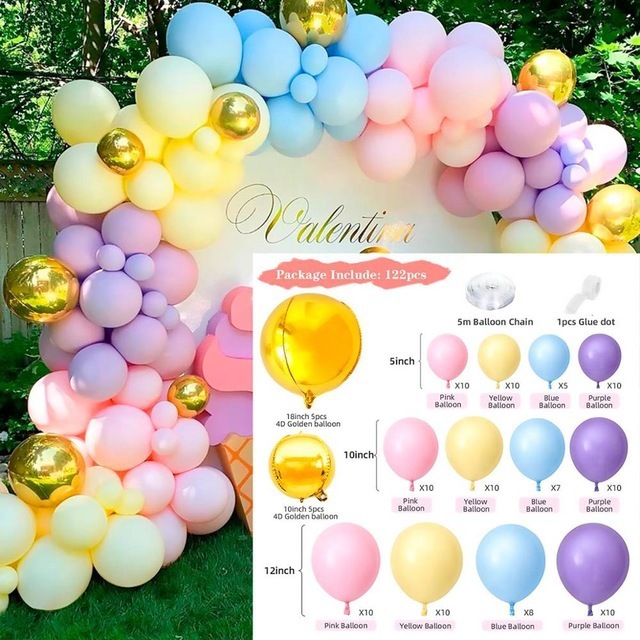 [SG]Romantic Macaron Balloon Set for LOVE Wedding Birthday Theme Party Balloon Chain Arch ROM-HOMA