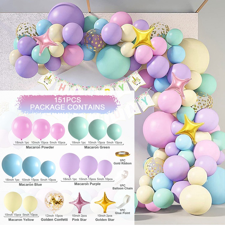 [SG]Romantic Macaron Balloon Set for LOVE Wedding Birthday Theme Party Balloon Chain Arch ROM-HOMA