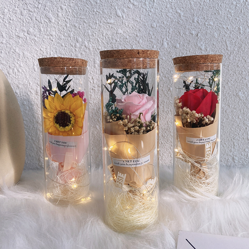 [SG] 💐🎉Preserved Flower Glass Dome with LED Lights Wedding Bday Anniversary Girlfriend Party Gift