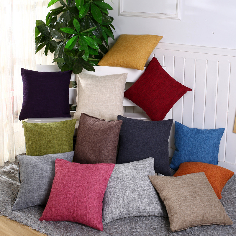 [SG]Multi-Function Sofa Polyester Linen Head Square Cover Ruffles Embroidered Car Pillowslip