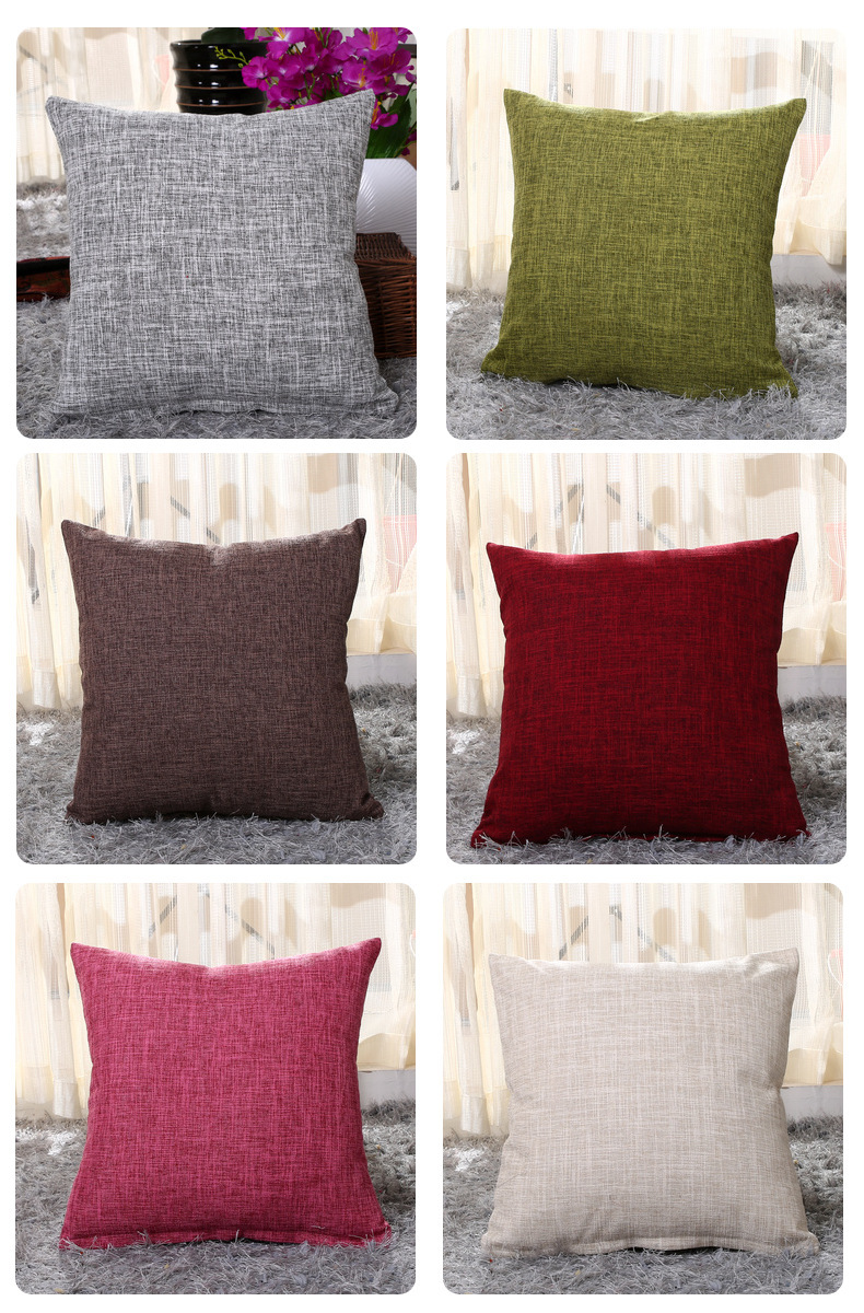 [SG]Multi-Function Sofa Polyester Linen Head Square Cover Ruffles Embroidered Car Pillowslip