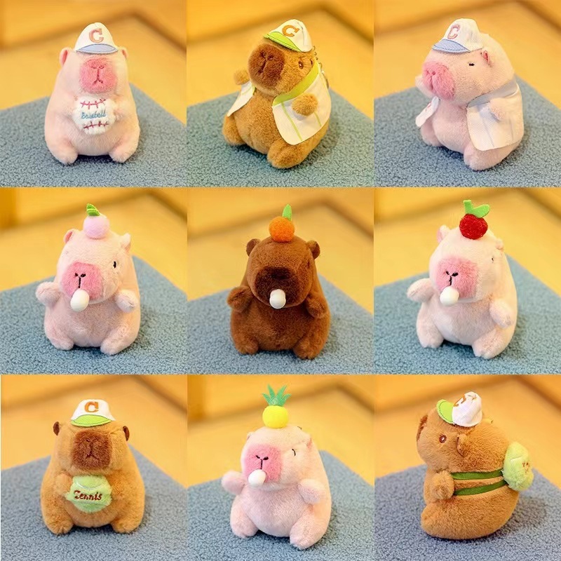 [SG]Cute Capybara Plush Keychain Capybara Pendant Squishy Toy Capybara Doll Cute Keychain 网红卡皮巴拉