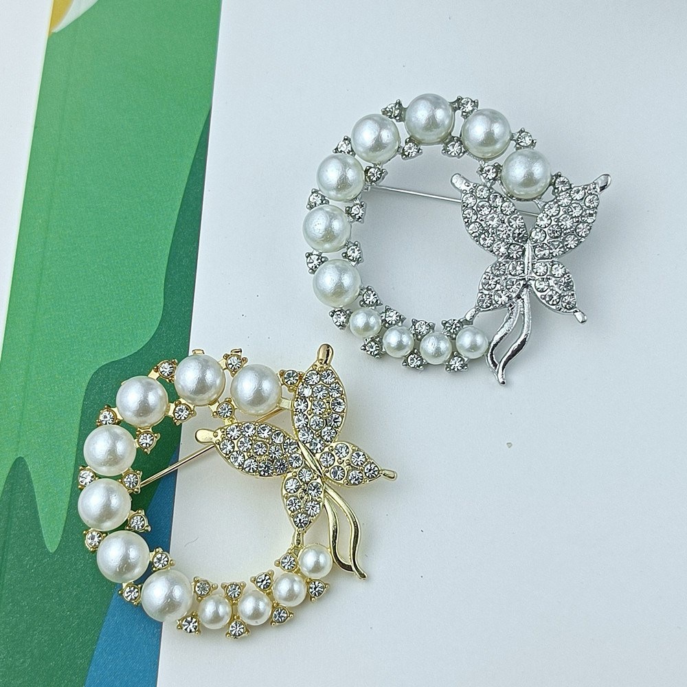 [SG] Elegant Pearl Butterfly Brooch-HOMA