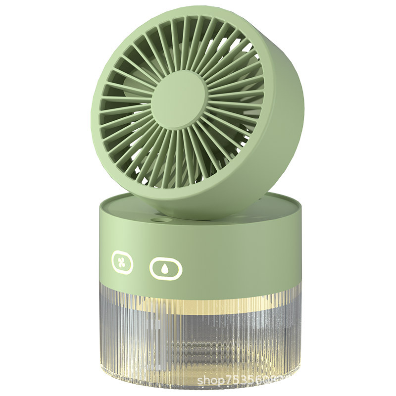 [SG]Mini USB Charging Portable Desktop Fan w/ Aroma Diffuser Spray Rainbow Light For Office Home