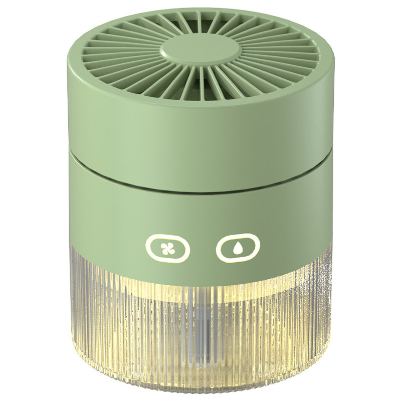 [SG]Mini USB Charging Portable Desktop Fan w/ Aroma Diffuser Spray Rainbow Light For Office Home