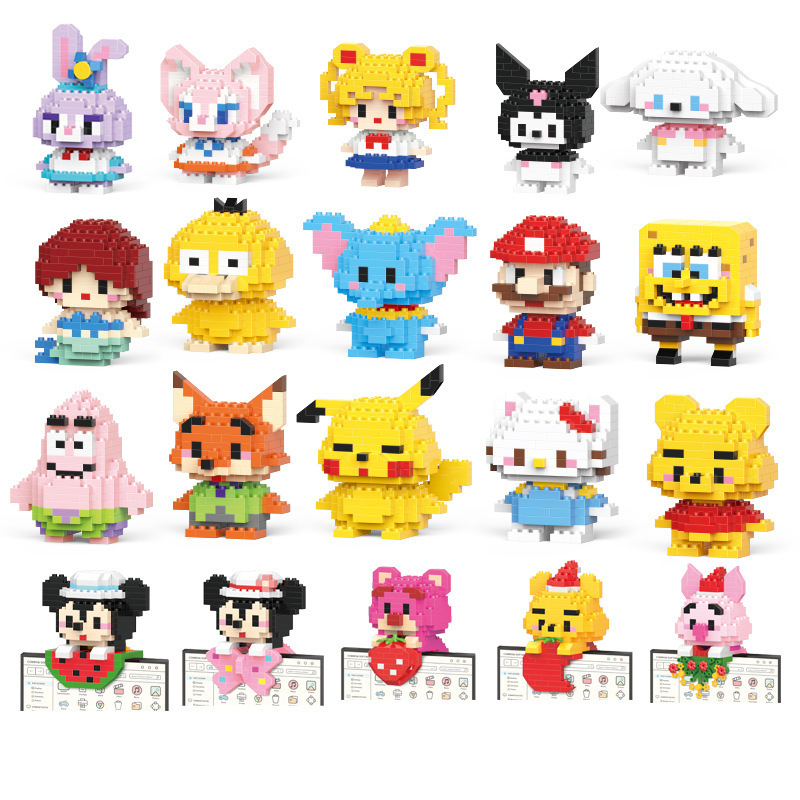 [SG TOYS] Cartoon Doll DIY Mini Blocks Micro Bricks Cartoon Children's Educational Assembly Toys Kids Birthday Gift