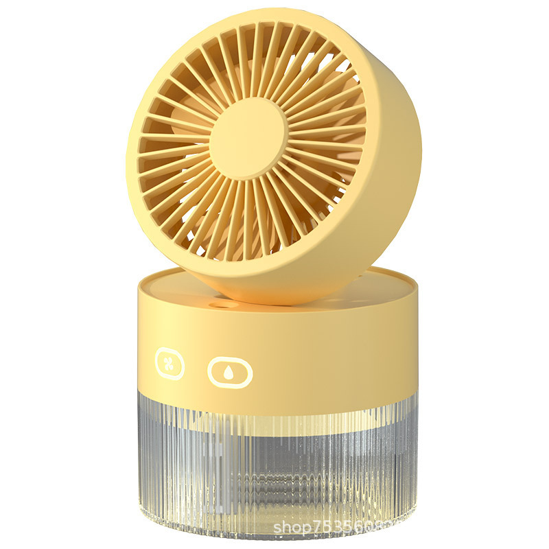 [SG]Mini USB Charging Portable Desktop Fan w/ Aroma Diffuser Spray Rainbow Light For Office Home