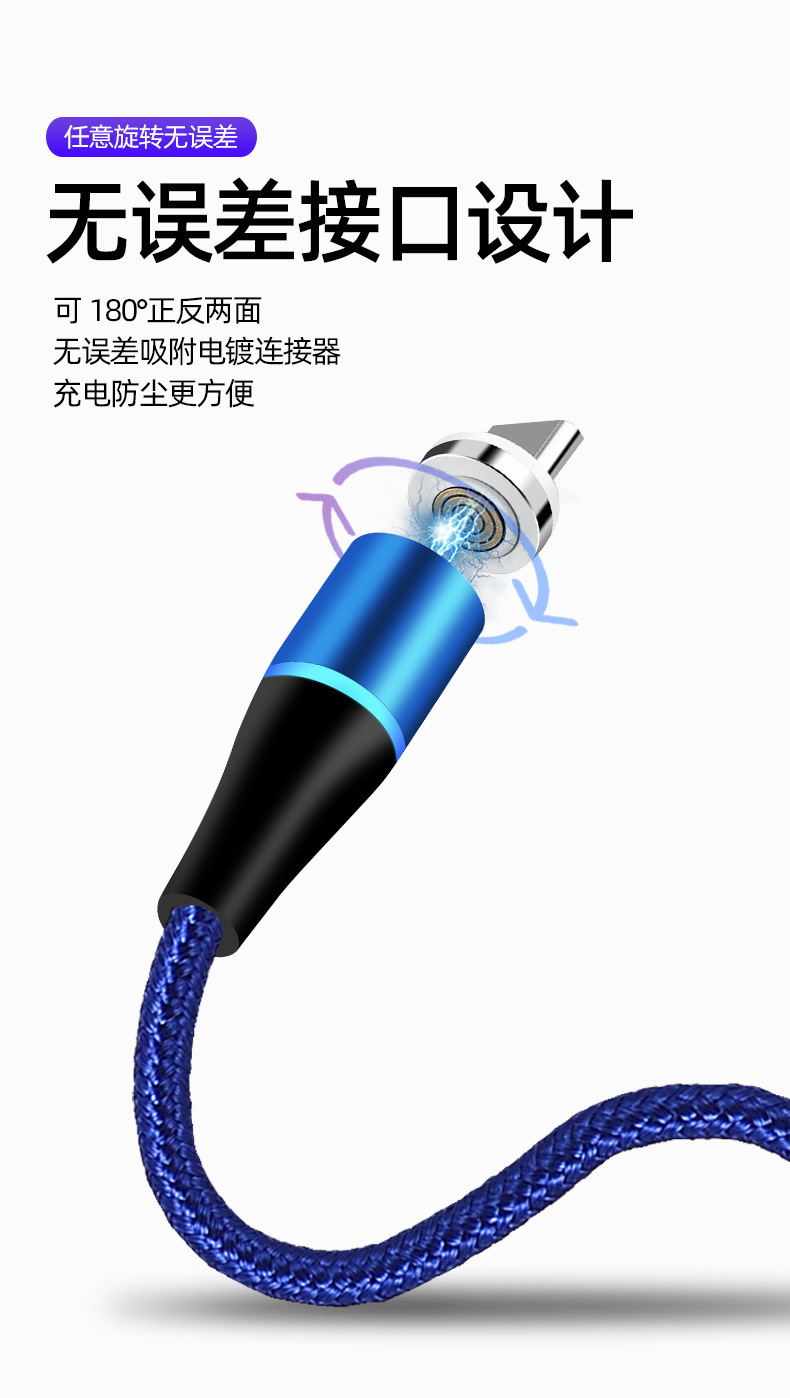 [SG] 100W Mobile Fast Charging Magnetic Cable Strong Magnetism Compatible with Type C ip Android Fast Charge-HOMA