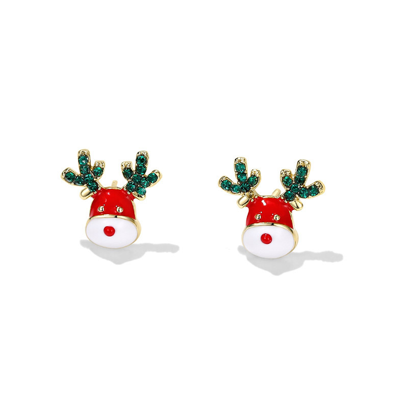 [SG]S925 Needle Christmas New Year Earings Earbuds Bracelet Asymmetrical Cute Christmas Party Gift Lady Kids Girls-HOMA