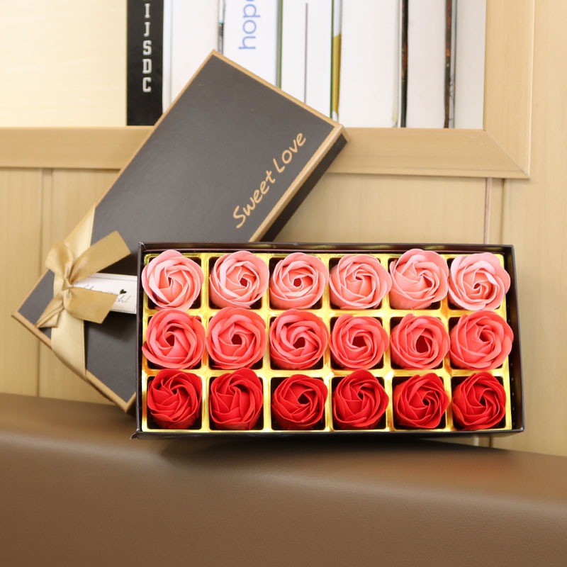 [SG]LOVE Gift Box Elegant Flower Bouquet Soap Artificial Birthday Girlfriend Teachers Wedding-HOMA
